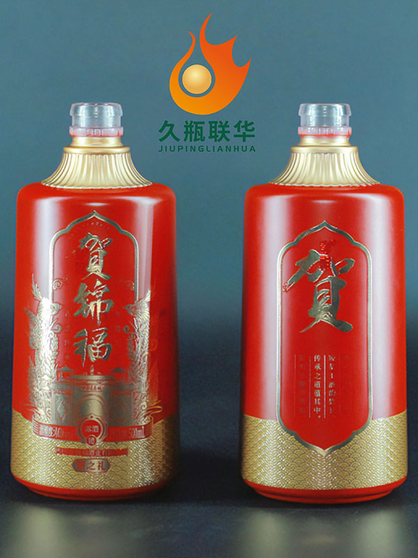 賀錦福仿陶玻璃瓶